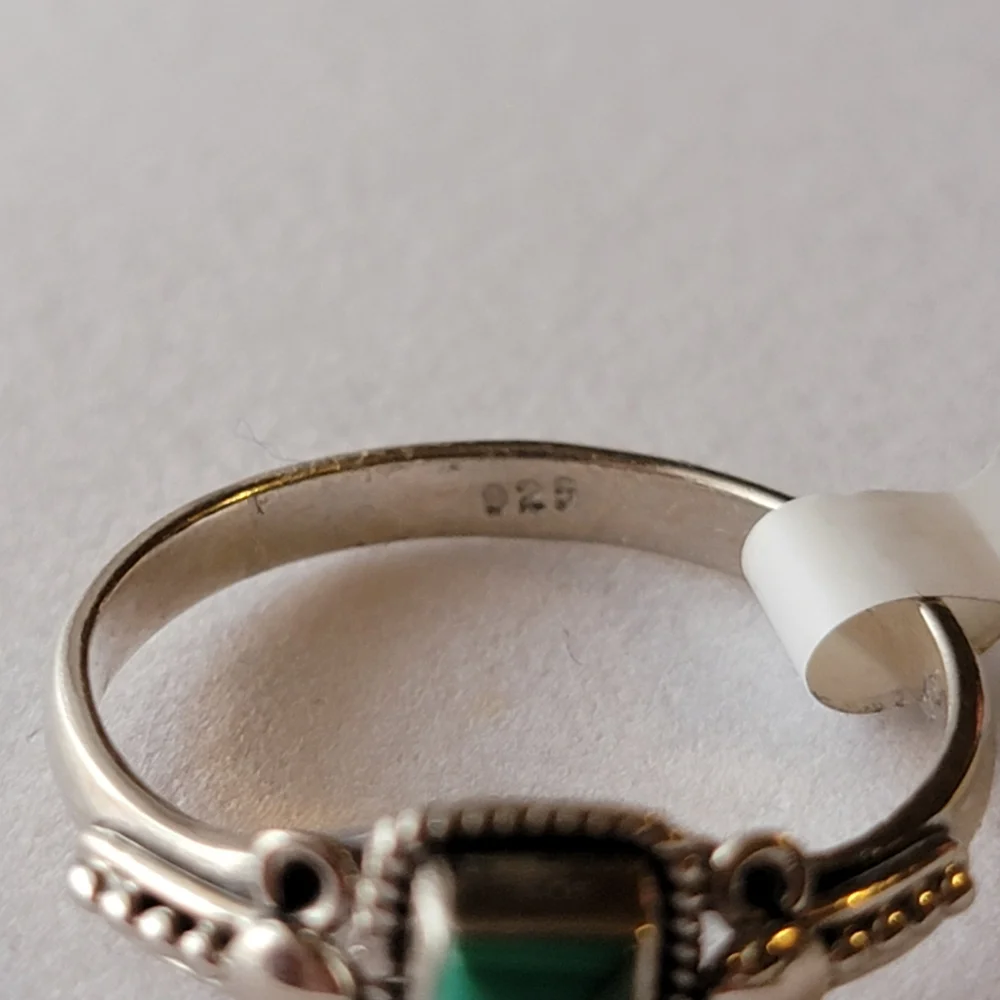 Malachite Sterling Silver Orion Ring Dainty Filigree Gemstone